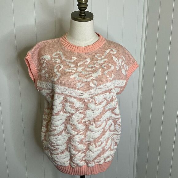Vintage Women’s Large Blush Pink Pullover Sweater Vest - Picture 1 of 9